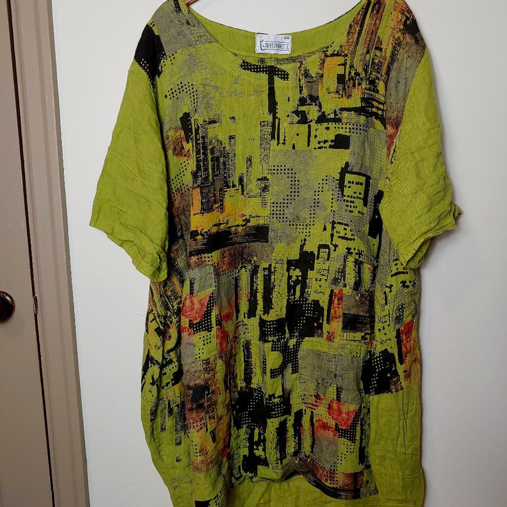 T by Transparente Linen Lagenlook Tunic Dress